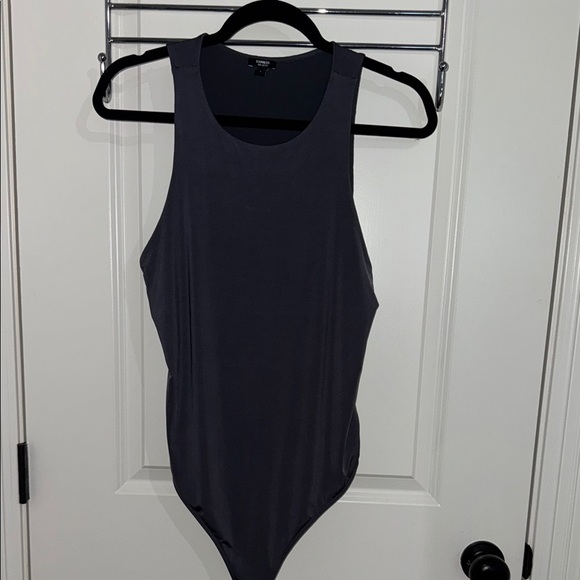 Express Dark Espresso Gray Bodysuit - Picture 1 of 7